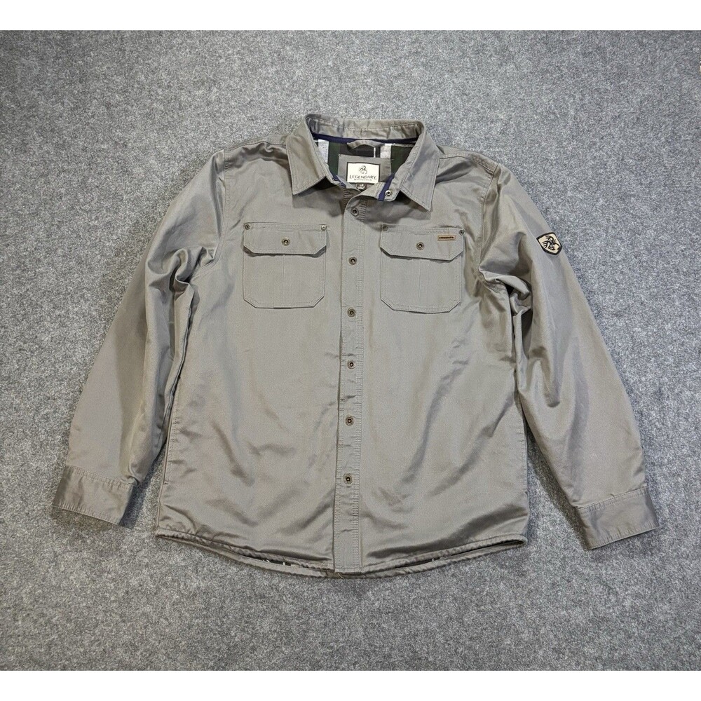 Legendary Whitetails Shirt Jacket Mens Large Flannel Lined Snap Button Front